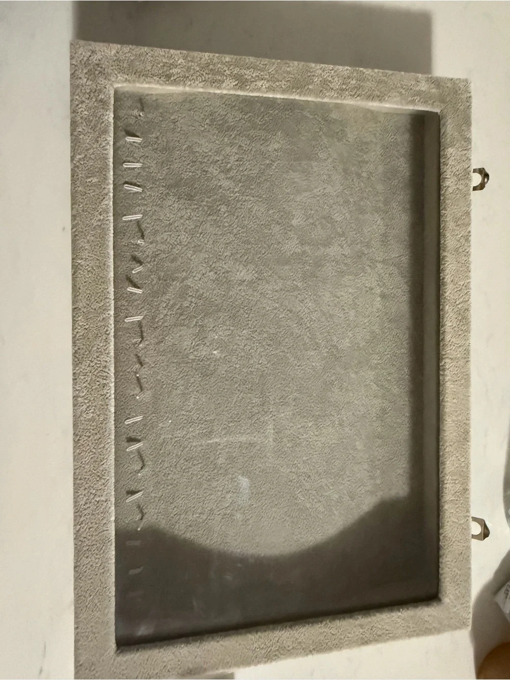 Velvet Jewelry Display Tray - Light Gray